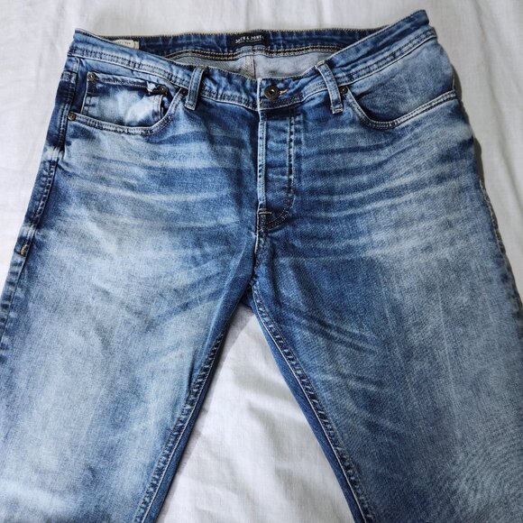 Jack and Jones Jeans Men's 36 x 32 Slim Fit Tim Designer Denim Mid Rise - Picture 3 of 12
